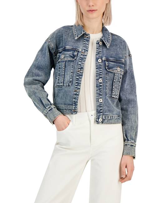 I.N.C. International Concepts Petite Puff-Sleeve Denim Blazer, Created for  Macy's - Macy's