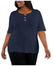 Short Sleeve Henley Top, Created for Macy's