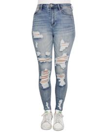 Almost Famous Juniors' Ripped Faded Skinny Jeans