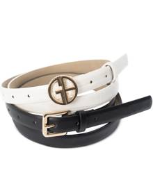 Giani Bernini Womens Designer Logo Keeper Belt Navy Medium w 34 W:1