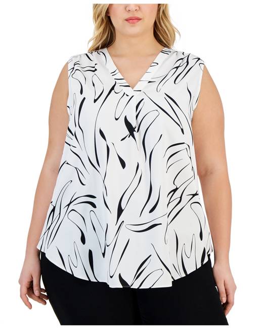 Alfani Plus Size Solid Swing Top, Created for Macy's - Macy's