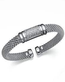 Macy's Diamond Dew Drop Bar Bangle in Sterling Silver (1/3 ct. t.w.) Macy's Diamond Dew Drop Bar Bangle in Sterling Silver (1/3 ct. t.w.)