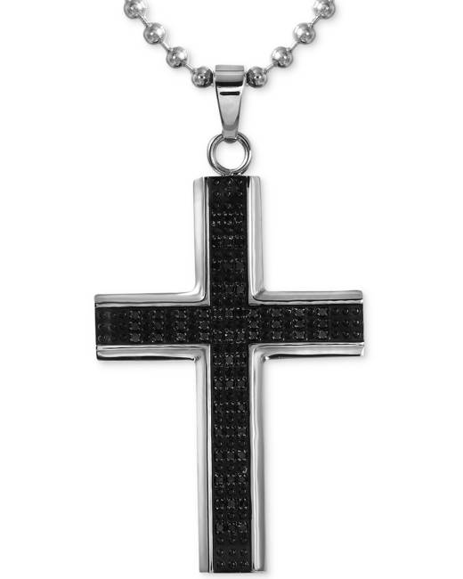 diamond mens cross pendant