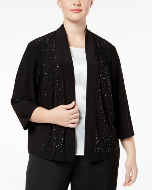 Jm Collection Women's Button-Sleeve Flyaway Cardigan, Created for Macy's
