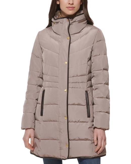 Cole Haan Women's Belted Pillow-Collar Puffer Coat - Macy's