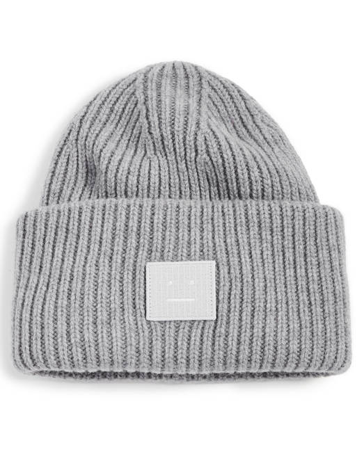 Acne Studios: Gray Large Logo Beanie