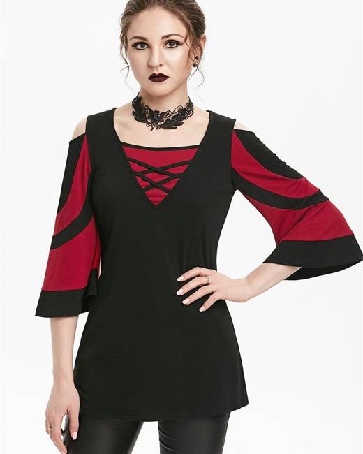 JM Collection Cold-Shoulder 3/4-Sleeve Top, Created for Macy's