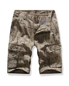 DressLily Printed Multi-pocket Cargo Shorts