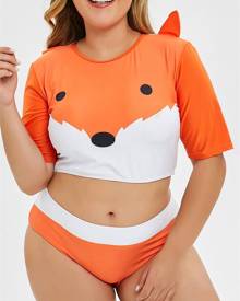 Rosegal Plus Size 3D Print Two Piece Swimwear