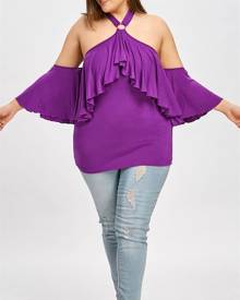 Purple Women's Halterneck Tops - Clothing