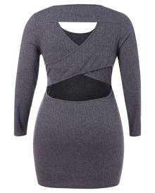 Rosegal Plus Size Cut Out Bodycon Knit Dress