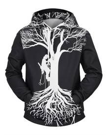 Rosegal Tree Character Print Kangaroo Pocket Hoodie