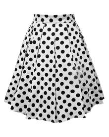 Rosegal Polka Dot A Line Retro Skirt
