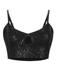 Rosegal Keyhole Sequined Crop Cami Top