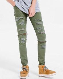 Rosegal Zipper Embellished Skinny Ripped Jeans