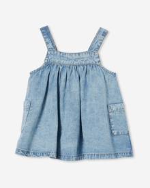 Cotton On Kids - Penny Pinafore Dress - Light chambray wash