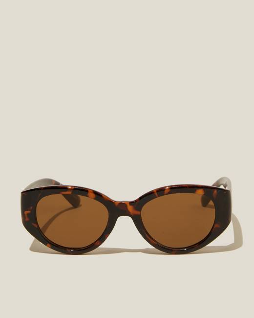 Cotton On Men - Leopold Polarized Sunglasses - Dark Brown Tort / Brass / Brown