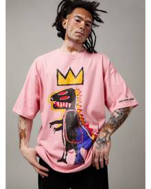 Factorie - Oversized Basquiat T Shirt - Lcn bsq pink/basquiat dino