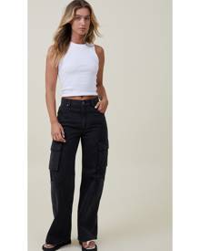 Cotton On Women - Cargo Wide Leg Jean - Graphite black
