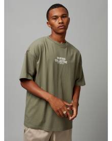 Factorie - Oversized Graphic T Shirt - Hunter khaki/uc coordinates