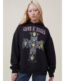 Cotton On Women - Guns N Roses Hoodie - Lcn br guns n roses neon cross/ washed black