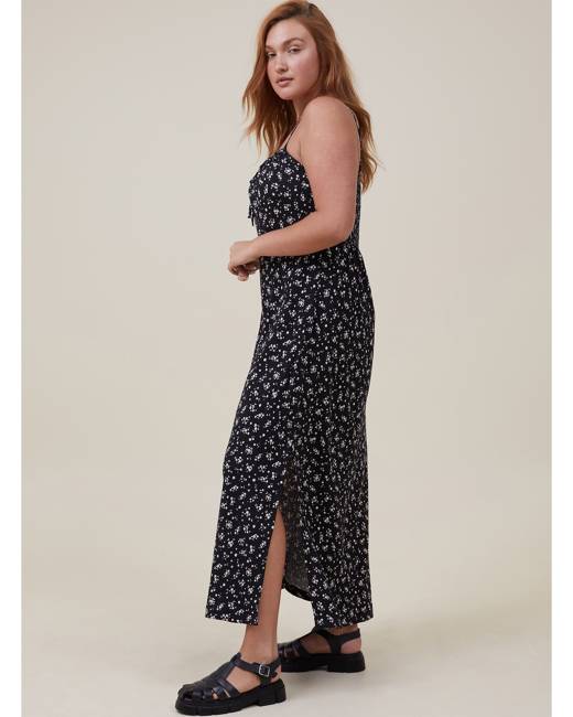 Staple 90S Slip Maxi Dress, BLACK