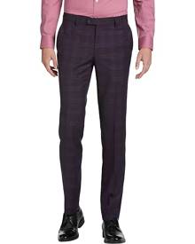 Egara Skinny Fit Men's Suit Separates Pant Purple Plaid - Size: 30W x 30L