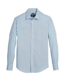 Awearness Kenneth Cole Men's Slim Fit Military Sport Shirt Light Blue - Size: Small