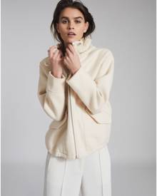 Reiss Cali - Wool Blend Hooded Jacket in Neutral, Womens, Size XS