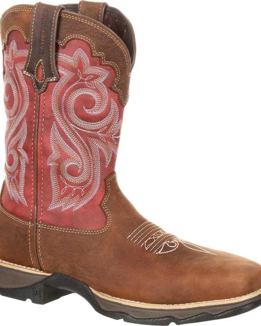 Schoenen damesschoenen Laarzen Cowboy & Westernlaarzen WOMENS COWGIRL Cowboy Rust/ Brick Orange Red & Brown leather Western Embroidered BOOTS Square Toe Bota Vaquera Rodeo Color Ladrillo Dama 