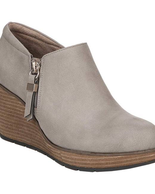 grey wedge bootie