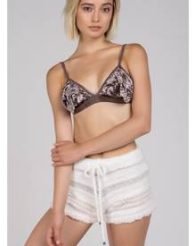 POL Adjustable Strap Velvet Layer Trim Bralette