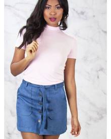 Endless Rose Belted Denim Skirt