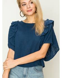 HYFVE Ruffle Detail Linen Top