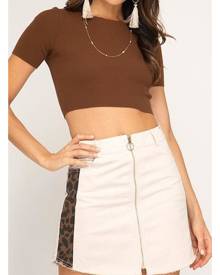 She + Sky Animal Mini Skirt