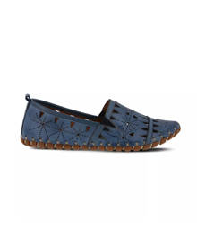 Spring Step Leather Perforated Slip-On Shoes- Fusaro
