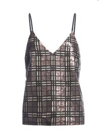 Renamed Clothing Plaid Sequin Cami