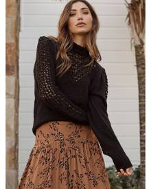 Saltwater Luxe Lolita Lace Detail Keyhole Back Sweater