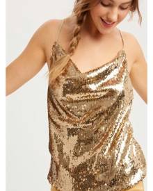 Listicle Gold Sequin Camisole