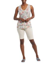 Tribal Denim Cuffed Bermuda Shorts