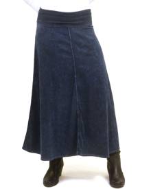 Hard Tail Knee Length A-Line Skirt with Rolldown Waistband