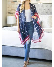 Riah Fashion Usa Accent Knee Length Kimono
