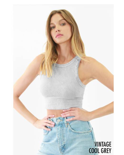 Columbia Training CSC Sculpt cropped tank top in brown Exclusive at ASOS