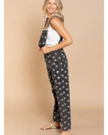 POL Black Denim Stars Overalls Jumpsuit