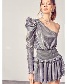 Do & Be One Shoulder Puff Sleeve Top