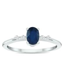 Szul Women's Sapphire and Diamond Sparkle Ring in 10K White Gold Szul Women's Sapphire and Diamond Sparkle Ring in 10K White Gold