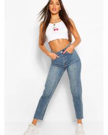 Boohoo Tall Vintage Wash Cropped Straight Jeans - Blue - 6