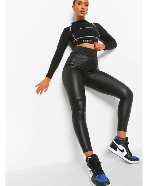 Buy Boohoo Structured Seamless Contour Ribbed Sculpt Leggings In Black