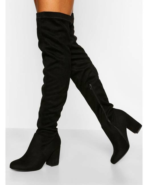 very long black boots