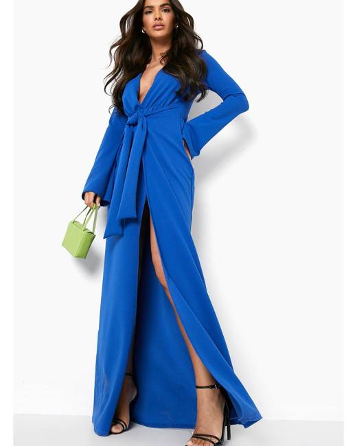 Tie Shoulder Detail Drape Maxi Dress